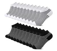 Falechay 10 Pares Calcetines Cortos para Niños y Niña Deportivos Calcetines Tobilleros de Algodón Negro Blanco 27-30