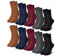 Falechay 10 Pares Calcetines Mujer Algodón Multicolor Rayas Puntos Calcetines Deporte Largos Socks,Multicolor-1,39-42