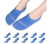Falechay 10 Pares Calcetines tobillero Invisibles Algodón hombre mujere Calcetines Cortos con tiras de silicona antideslizantes Azul 39-42