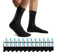 Falechay 24 Pares Calcetines Hombre de Algodón Calcetines Deporte Mujer Transpirables Negro 39-42