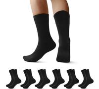 Falechay 6 Pares Calcetines Hombre Mujer de Algodón Calcetines de Deporte Transpirables Calcetines de rizo cómodos Negro，39-42