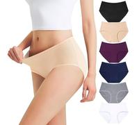 Falechay Bragas Mujer Algodón Cintura Midi Multicolor-1-S Pack de 6