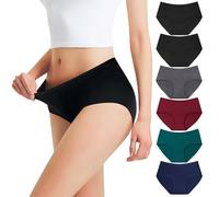 Falechay Bragas Mujer Algodón Cintura Midi Multicolor-2-S Pack de 6