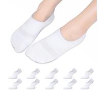 Falechay Calcetines Cortos Tobilleros Hombre y Mujer Invisibles 10 Pares Algodón Calcetines Transpirables Verano Blanco 43-46