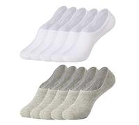 Falechay Calcetines Invisibles Tobilleros Mujer Hombre 10 pares Cortos Calcetin Blanco Gris 43-46