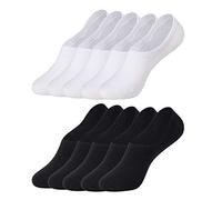 Falechay Calcetines Invisibles Tobilleros Mujer Hombre 10 pares Cortos Calcetin Blanco Negro 47-50