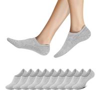 Falechay Calcetines Invisibles Tobilleros Mujer Hombre 10 pares Cortos Calcetin Gris 35-38