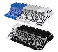 Falechay Calcetines Niña 35-38 Algodón Niños Calcetines Tobilleros Deporte 10 Pares Negro Blanco Gris Azul