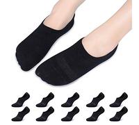 Falechay Calcetines tobilleros Invisibles Mujer Hombre 10 Pares, Calcetines Cortos Verano Algod?n Transpirables Silicona Antideslizante Negro 47-50