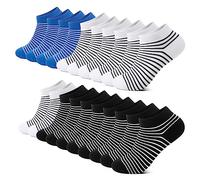 Falechay Calcetines Tobilleros Niña 31-34 Deportivos Niños Calcetin Transpirables Calcetines Cortos 10 Pares Negro Blanco Azul