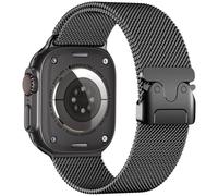 Faliogo Apple Watch Ultra 2/Ultra 49mm Correa de acero inoxidable con hebilla de paracaídas para Apple Watch Series 10 46 mm, Series 9/8/7, 45 mm, SE2/SE/6/5/4, 44 mm, 3/2/1, 42 mm, 24 mm, Metal