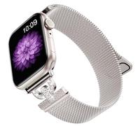 Faliogo Metal Correa Compatible con Correa Apple Watch 40mm 41mm 38mm para Mujeres, Correa magnética de acero inoxidable para Apple Watch SE/iWatch Series 8 Series 7 6 5 4 3 2 1 Ultra, Luz Estelar