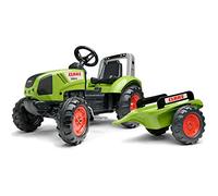 Falk 1040AB - Tractor a Pedales Claas con Remolque, a Partir de 3 años, Fabricado en Francia, Volante direccional con bocina