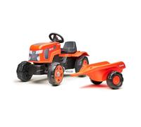 Falk Kubota - Tractor de Pedales para niño con Remolque, a Partir de 2 años