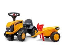 Falk Letras Portador JCB con Remolque - 12 Meses - Fabricado en Francia - Pala y rastrillo Incluido - 2 Estilos de personalización - Placa de matrícula Personalizable - 215C, Color, Large (Falquet