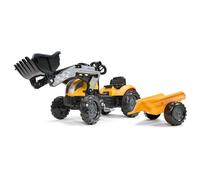Falk Mighty Builder - Tractoexcavadora de Pedales con Remolque (2 años), Color Amarillo