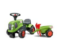 FALK - Porta Tractor Claas con Remolque - A Partir de 12 Meses - Fabricado en Francia - Pala y Rastrillo Incluidos - 2 Estilos de Personalización - Matrícula Personalizable - 212C