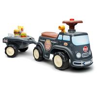 Falk - Portador Food Truck Gourmet Burger - A Partir de 12 Meses - Gris - Volante direccional con bocina - Palanca de Efecto sonoro - Baúl de Almacenamiento - Remolque BBQ & Accesorios - 707C