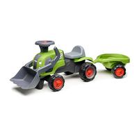 FALK - Portatractor Claas - Verde - Ruedas silenciosas - Volante direccional - Pala Frontal - Barra de Ayuda para Caminar - 90% de plástico Reciclado - Fabricado en Francia - a Partir de 12 Meses