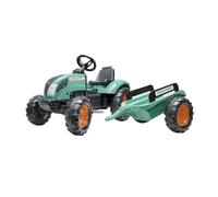 FALK - Tractor de pedales Farm Lander con remolque - A partir de 3 años - 60% de plástico reciclado - Fabricado en Francia - Volante con bocina - 1054AB