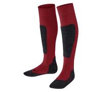 FALKE Active Ski K Kh lana hilo funcional gruesos cálidos 1 par, Calcetines de esquí Unisex niños, Rojo Lipstick 8000, 23-26