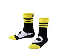 FALKE Active Soccer K So algodón finos transpirables estampados 1 par, Calcetines Unisex niños, Negro Black 3000, 35-38