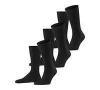 FALKE Airport 3-Pack Hombre Calcetines con lana virgen black (3000), 43-44