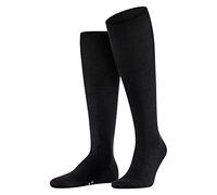 FALKE Airport M Kh Lana Algodón Lisos Calcetines largos, Negro Black 3000, 43-44 Hombre