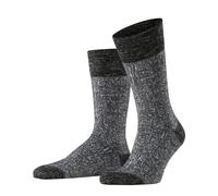 FALKE Artisanship M SO algodón lino estampado 1 par, Calcetines Hombre, Negro (Black 3000), 39-42