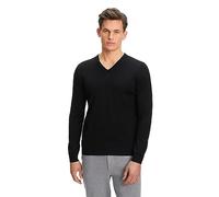 FALKE Basic New Merino V-Neck M PU Lana Elegante clásico para el Trabajo y el Tiempo Libre con Cuello en v 1 Pieza, Suéter pulóver Hombre, Negro Black 3000, 4XL