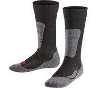 FALKE Active Ski K Kh lana hilo funcional gruesos cálidos 1 par, Calcetines de esquí Unisex niños, Negro Black 3000, 35-38
