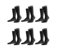 FALKE Calcetines Airport para hombre, transpirables, reguladores del clima, inhibidores de olores, lana algodón reforzados, costura plana para puntera sin presión, monocolor, ligeros, negocios, uso