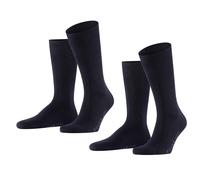 FALKE Calcetines Swing para hombre algodón liso 2 pares azul noche 39-42