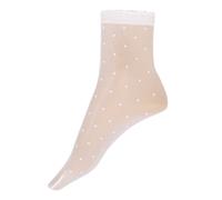 FALKE Dot 15 DEN W So transparente estampados 1 par, Calcetines Mujer, Blanco White 2209, 39-42