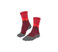FALKE TK2 Explore Crest W So lana hilo funcional antiampollas gruesos 1 par, Calcetines para senderismo Mujer, Rojo Ruby 8830, 37-38