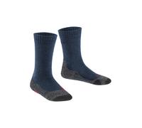 FALKE TK2 K So lana hilo funcional antiampollas gruesos 1 par, Calcetines para senderismo Unisex niños, Azul Dark Blue 6680, 23-26