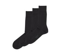 FALKE Family Multipack M So algodón sostenible lisos 3 pares, Calcetines Hombre, Azul Dark Navy 6370, 43-46