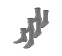 FALKE Family Multipack K So algodón lisos 3 pares, Calcetines Unisex niños, Gris Light Grey Melange 3390, 27-30