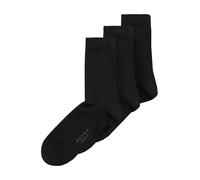 FALKE Family Multipack K So algodón lisos 3 pares, Calcetines Unisex niños, Negro Black 3000, 31-34