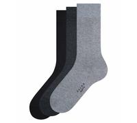 FALKE Happy Box Uni Multipack M So algodón lisos 3 pares, Calcetines Hombre, Multicolor Black Grey Mix 0010, 39-42