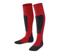FALKE Active Ski K Kh lana hilo funcional gruesos cálidos 1 par, Calcetines de esquí Unisex niños, Rojo Lipstick 8000, 27-30