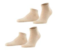 FALKE Happy Double Pack M Sn algodón lisos 2 pares, Calcetines cortos Hombre, Beis Sand Melange 4650, 47-50