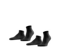 FALKE Happy Double Pack M Sn algodón lisos 2 pares, Calcetines cortos Hombre, Negro Black 3000, 47-50