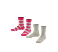 FALKE Calcetines 'Happy Stripe' gris moteado / rosa oscuro 39-42 EUR