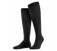 Falke Calcetines largos para hombre Airport M Kh – lana y algodón, lisos – Negro 39-40 (1 par)
