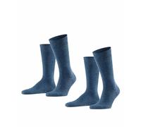 FALKE Calcetines Swing Hombre algodón lisos 2 pares Azul marino 43-46