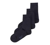FALKE Family Multipack K So algodón lisos 3 pares, Calcetines Unisex niños, Azul Dark Marine 6170, 31-34