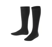 FALKE Comfort Wool K Kh lana algodón lisos 1 par, Calcetines largos Unisex niños, Negro Black 3000, 35-38