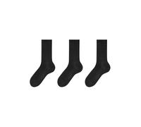 FALKE Tiago Multipack M So algodón fil d'Écosse sostenible lisos 3 pares, Calcetines Hombre, Negro Black 3000, 43-44