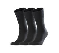FALKE Run Multipack U So algodón lisos 3 pares, Calcetines Unisex adulto, Negro Black 3000, 44-45